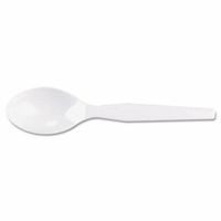 Dixie TM207 Plastic Cutlery, Heavy Mediumweight Teaspoons, White, 100/Box
