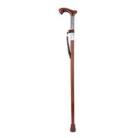 Crutch Brown Walking Aid Cane Solid Wood Non-Slip One Foot Old Man Cane MUMUJIN