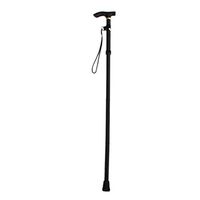 yanQxIzbiu Walking Cane, Walking Stick, 4 Section Telescopic Folding Outdoor Non-Slip Hiking Walking Stick Trekking Pole Black