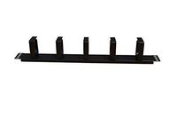 1U Horizontal Rack Mount Plastic Cable Management Metal Panel with 5 D-Rings