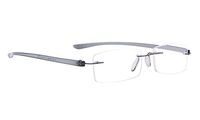 Rimless Reading Glasses Small Readers Men Women（Grey，+2.25）