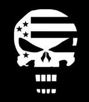 CCI Punisher Skull American Flag Decal Vinyl Sticker|Cars Trucks Vans Walls Laptop| White |5.5 x 4.25 in|CCI1254
