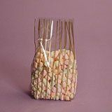 Vertical Stripe Gold Cello Bags, Pack of 25 Great for Christmas and Winter time