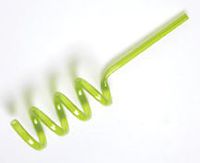 Slant Curley Straws Green Four Pack