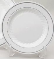 Masterpiece Silver Collection 10.25" Disposable Dinner Plates-60 Pack