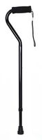 Offset Padded Handle Cane, Black Finish, Adjustable 30 to 39 Inch, Aluminum