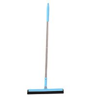 Floor Squeegee Clean Scraper Wiper Mop 3-Section Wiper Blade Mop with Long Handle Wiper Dustless for Washing & Drying Shower Glass Bathroom Kitchen Wet Room (blue)