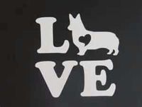Chase Grace Studio Corgi LovePembroke Welsh Corgi Cardigan Welsh Cogi Vinyl Decal Sticker|White| Cars Trucks SUV Laptops Wall Art||5.5" X 4.5"|CGS173