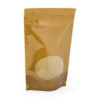 Gold Solid Colored with Oval Window Stand-Up Pouch - 5-1/8 X 3-1/8 X 8-1/8 - Package 25