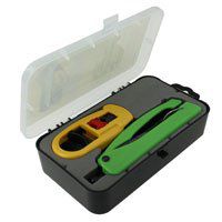 Coaxial Cable Tool Kit (Includes Coaxial Stripper for RG59 / 6 / 7 / 11, Adjustable Type Compression Tool for F, BNC, RCA, 6pcs x RG6 F Connectors) - Distributed by NAC Wire and Cables