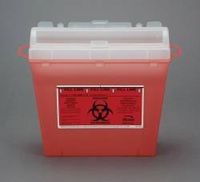 Multi-purpose Sharps Container Wall Safe 1-piece 5 Quart Red Base Horizontal Entry Lid Case of 32