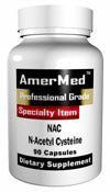 NAC N-Acetyl Cysteine 600mg by AmerMed, 90 capsules (2 BOTTLES)