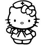 32 & Willys Hello Kitty Nurse Premium Decal 5 inch Pink | Nurse | Registered Nurse | RN | R.N. | LPN | CNA | car Truck Van Laptop MacBook Bumper Sticker