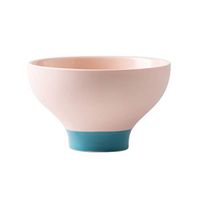 Xuan Yuan Korean Fresh Ceramic Salad Bowl Noodle Bowl Pointed Rice Bowl Cute Noodle Bowl -5 Colors Bowl (Color : Pink)
