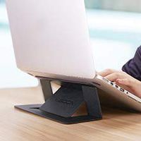Aibocn Adjustable Laptop Stand, Portable Invisible Lightweight Travel Holder for MacBook Pro, XPS13, HP, Samsung, Lenovo and More - Black