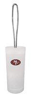 The Furniture Cove White Frosted Toilet Brush and Holder Featuring Your Favorite Favorite Football Team Logo (49ers)