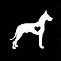 Chase Grace Studio Great Dane Dogs Puppies Vinyl Decal Sticker|White|Cars Trucks Vans SUV Laptops Wall Art|5" X 5.25"|CGS658