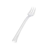 Fineline Settings 6500-CL, 4-Inch Clear Plastic Tiny Tines 3-Prong Forks, Disposable Catering Forks for Hot and Cold Food (50)