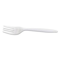 GEN PPFK10100 Medium-Weight Cutlery, Fork, White, 6 1/4-Inch, 100/Bag, 10 Bags/Carton