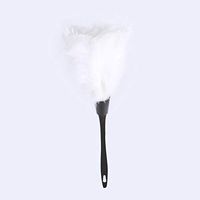 Feather Duster-Turkey Feather Cleaning Duster Soft Brush with Black Handle Home Furniture Car Cleaning Tools (5 Colors) (Color : White)