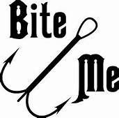 Chase Grace Studio Bite Me Fishing Lakes Rivers Bass Trout Vinyl Decal Sticker|Black|Cars Trucks Vans SUV Boats Laptops Wall Art|5" X 5"|CGS365