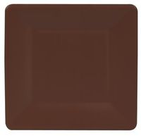 Caspari 24 Disposable Square Salad / Dessert Paper Plates - Grosgrain Border - Brown
