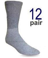 Diabetic Socks Ultra Light, 12 Pairs (9-11, Gray)