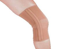 Alpha Medical Dual Spiral Stay Compression Knee Brace with 4-Way Stretch Elastic (X-Large, Beige)