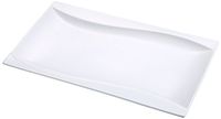 Yanco SW-208 Rectangular Plate, 7.25" Length x 5" Width, Porcelain, Bone White, Pack of 24
