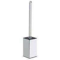 Toilet Brush Holder Stainless Steel 304 Standing Black Square Toilet Brush Holder for Bathroom Storage and Organization (Silver)