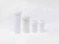 Set 4 Pack Reversible Lid Cap Containers 60, 30, 20, 08 DRAMS Rx Pill Pharmacy Vials Crafts Coins Storage Vitamans Medicine MMJ 420 CONTAINERS (White - Opaque (Solid))