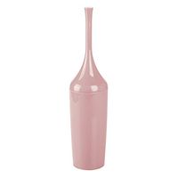 mDesign Modern Slim Plastic Toilet Bowl Brush and Holder for Bathroom Storage and Organization - Space Saving, Sturdy, Deep Cleaning, Covered Brush - Rosette Pink