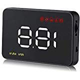 Car A100 HUD Head Up Display OBD2 II EUOBD Overspeed Warning System 3.5 Inch Windshield Screen Projector with Speed Voltage Water Temperature and Driving Mileage