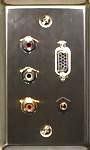 Stainless Steel Wall Plate with 3 RCA (Stereo & Digital Audio) & VGA & 3.5mm Stereo Connectors: 75-1083