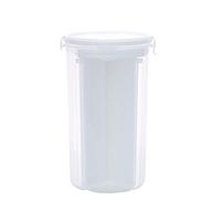 Everyfit- Kitchen Compartment Transparent Sealed Cans Food Storage Container, Airtight Watertight Cereal Box, Kitchen Storage Tank Can For Grains, Dried Fruit, Snacks, 4 Compartments(White)