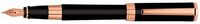 Aurora Tu Rose Gold Black Resin/Pink Gold Trim Fine Point Fountain Pen - AU-T11-PNF