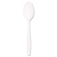 Guildware Heavyweight Plastic Teaspoons, White, 100/box, 10 Boxes/carton