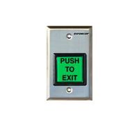 Seco-Larm SD-7202GC-PEQ ENFORCER LED Illuminated RTE Single-gang Wall Plate with Large Green Button, Large Illuminated Push Button with Caption "PUSH TO EXIT", Pushbutton Rated 10A at 125 to 250VAC
