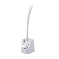 Yamalans Plastic Long Handle Toilet Brush,Bathroom Side Curved Clean Brushes Tool with Base for Corner Bending Deep Cleaning Brush Dust Window Gap Cleaning Tool Grey