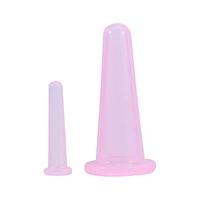 HEALLILY 2PCS Silicone Cupping Cups Massage Therapy Cupping Set Body Facial Anti Cellulite Cups (Pink)