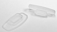 Sports Vision Optical Premium Grade Soft Silicone - Rectangle Shaped Slide/Push-in Nose Pads - 11mm (3 Pairs, Rectangle - White 10.4mm x 6mm)