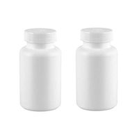 2PCS 200ML 6.8OZ White Empty Plastic Bottles with Screw Cap Solid Powder Capsules Pill Tablet Holder Storage Box Refillable Portable Durable Container Jar Pot for Travel Daily Life Use