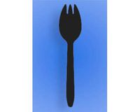 Wow Plastics Inc. Medium Weight 6" Spork - Black Pp - 2/500 (1,000/Case)