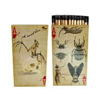 Decorative Matches, (Set of 3 Match Boxes) Long Wooden Matches,Strike Strip on Side of Box- Colored Match Tips- Candle and Fireplace Wooden Matches 4.375" x 2.35" x .75" (Flying Aces)