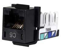 HXJ6BK - Hubbell XCELERATOR Category 6 Universal Modular Jack, Black