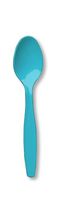Creative Converting 10619 Touch of Color Premium 24 Count Plastic Spoons, Bermuda Blue , 3 Quart