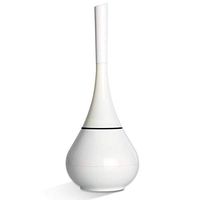 Inchant Toilet Brush Set - White Bathroom Toilet Bowl Brushes and Holders Scrubber Set Plastic Scrubbing Grips Brush Accessories Bathroom Accessory