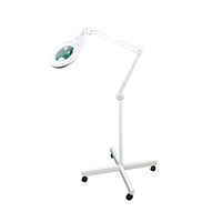 BoliOptics Professional LED Magnifying Lamp on Rolling Floor Stand - Full Spectrum Daylight Bright Magnifier Glass Lighted Lens - Adjustable Swivel Arm + Optional Clamp, White, 3 Diopter, 6 inch Lens
