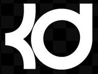 Initials KD - Vinyl 4" wide (Color: WHITE) decal laptop tablet skateboard car windows stickers