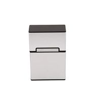SEVENHOPE Aluminum Alloy Cigarette Case Brushed Metal Buckle Men's Cigarette Case Silver Color
